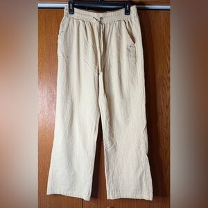 Women High Waisted Wide Leg Pants Casual Elastic Waist Palazzo Beach Size Large